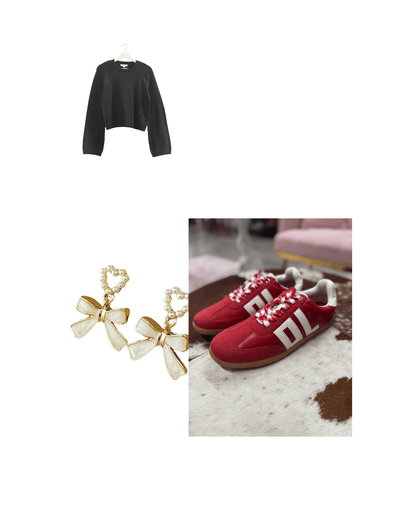 Red and white Dirty Laundry Trackstar sneaker with stylish design and athletic features, shown in a close-up front view.