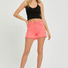 Tummy Control High Rise Fray Hem Shorts – Coral Stretch Fit - Cowgirl Charm