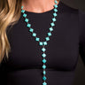 Turq Diamond V Necklace with 6.5" Hanging Strand - Cowgirl Charm