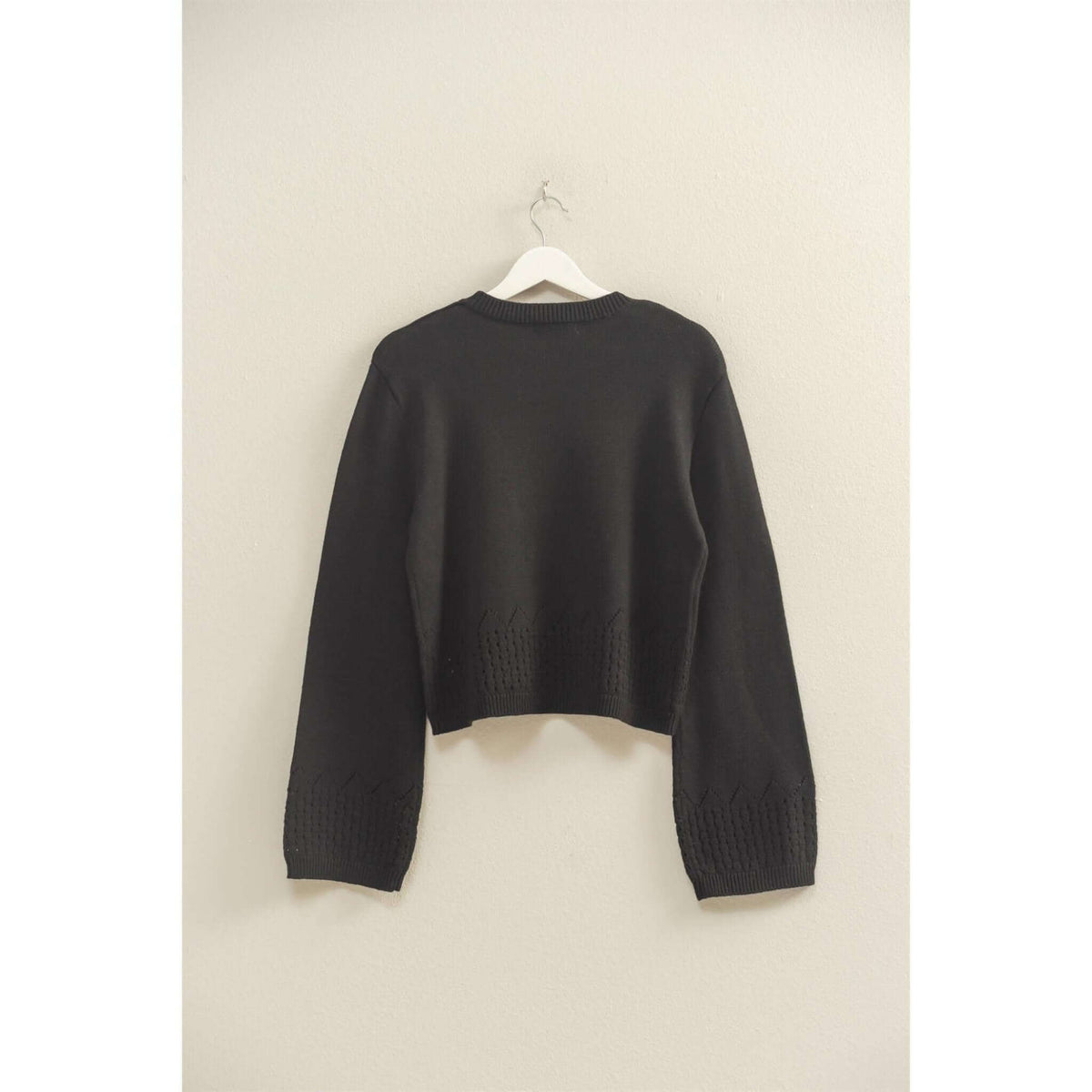 HYFVE long sleeve sweater with eyelet details, featuring a stylish and cozy design perfect for casual wear.