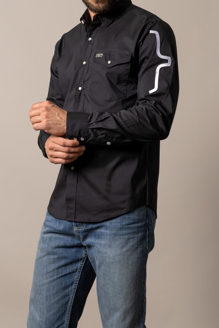 Kimes Ranch Men’s Western Performance Shirt – Black / Red Talbott cool max