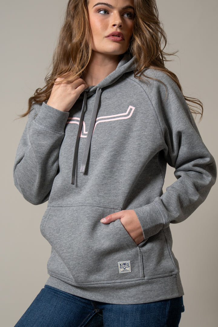 Kimes Ranch Women’s Longhorn Hoodie – Heather Grey