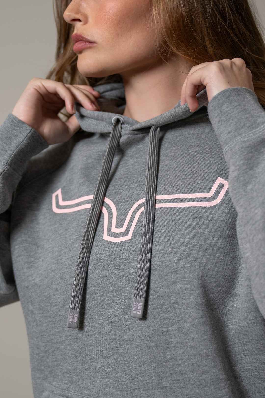 Kimes Ranch Women’s Longhorn Hoodie – Heather Grey