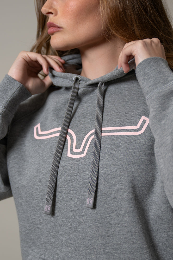 Kimes Ranch Women’s Longhorn Hoodie – Heather Grey