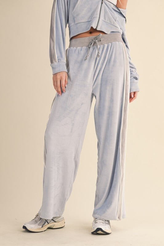 Velour Tracksuit Set with Side Stripe - Cowgirl Charm