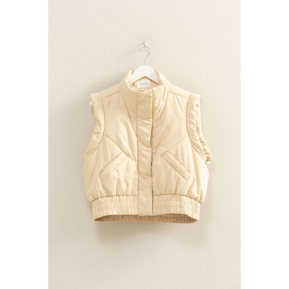 HYFVE versatile puffer vest in black, lightweight outerwear with a quilted design, suitable for casual and layered outfits