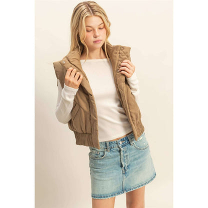 HYFVE versatile puffer vest, lightweight outerwear with a quilted design, suitable for casual wear and layering.