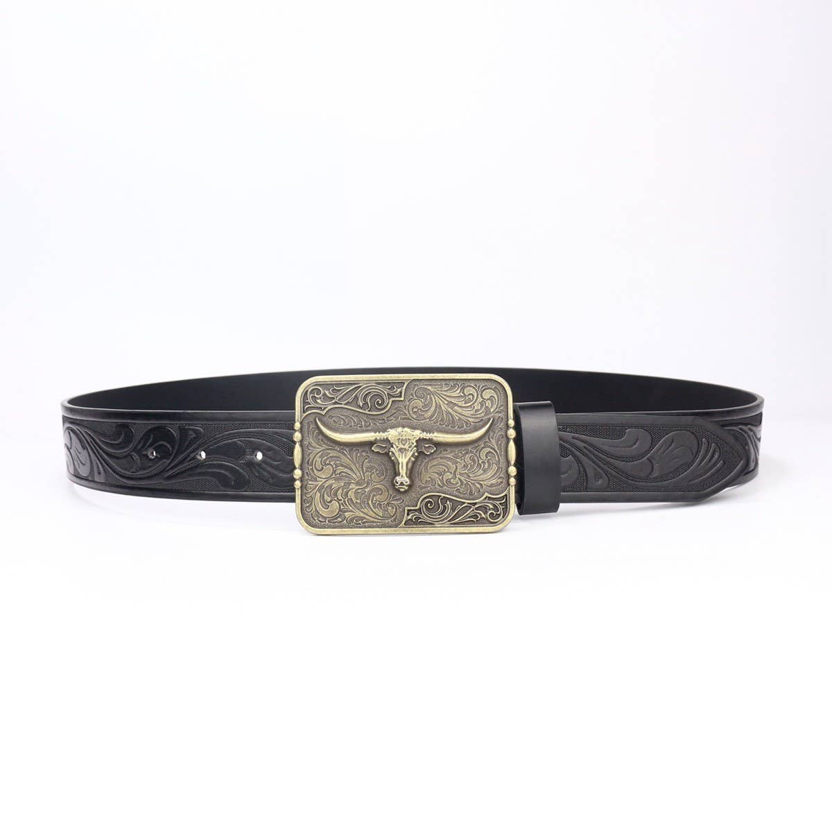 Western cow head belt buckle by ACCITY featuring intricate detailing, ideal as a stylish accessories addition.