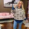 Western Plaid Cowgirl Check Crochet Cozy Sweater - Cowgirl Charm