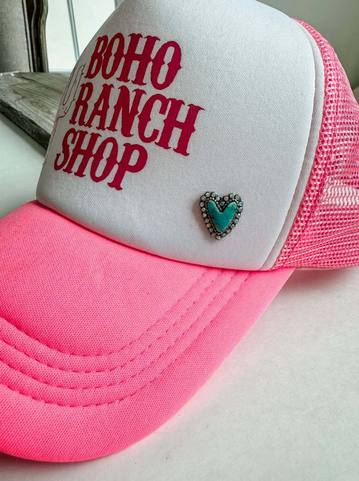 Western Turquoise Silvertone Pin Set - Trucker hat, purse - Cowgirl Charm