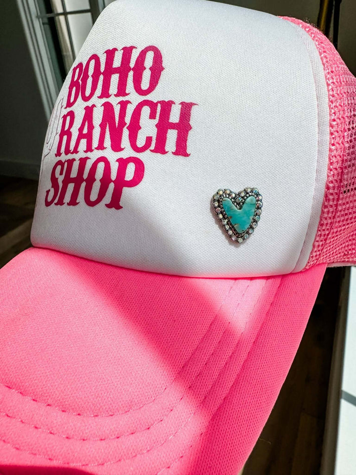 Western Turquoise Silvertone Pin Set - Trucker hat, purse - Cowgirl Charm