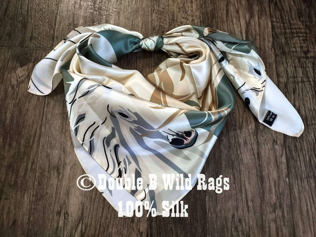 Wild Rag 100% Silk Large Horse Print Cowboy Western Neck Scarf Bandanna by Double B Wild Rags - Cowgirl Charm