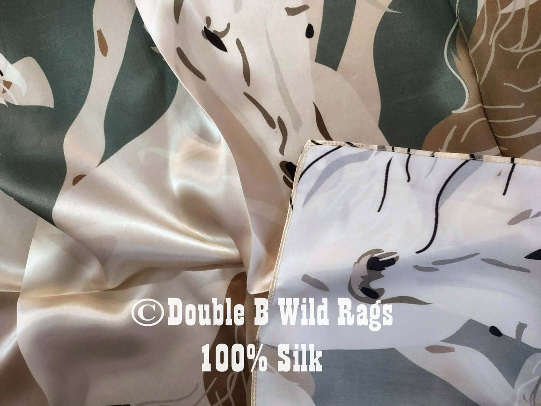 Wild Rag 100% Silk Large Horse Print Cowboy Western Neck Scarf Bandanna by Double B Wild Rags - Cowgirl Charm