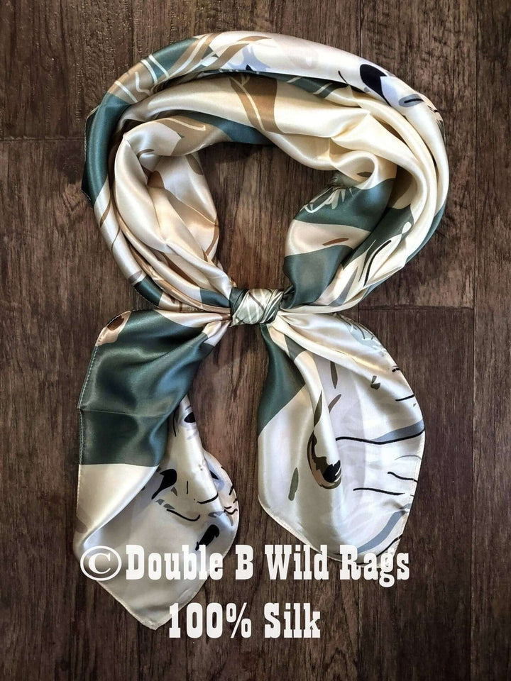 Wild Rag 100% Silk Large Horse Print Cowboy Western Neck Scarf Bandanna by Double B Wild Rags - Cowgirl Charm
