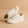Womens Cream Leather - like Sneakers | Stylish White Casual Shoes for Everyday Wear - Cowgirl Charm