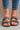 Women’s Double Buckle Slip - On Sandals – Comfort Footbed, Brown Monogram Print Slides - Cowgirl Charm