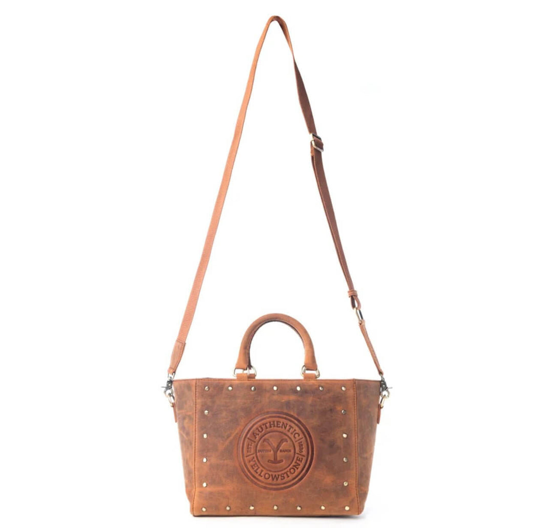 Yellowstone Legancy Studded Leather Tote - Cowgirl Charm