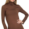 Zenana long sleeve turtleneck top in soft fabric, perfect for layering, featuring a fitted design and classic style.